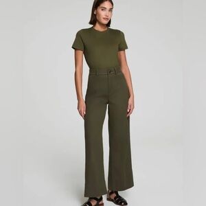 New SPANXsupersmooth Stretch Twill Cropped Wide Leg Pant, Large